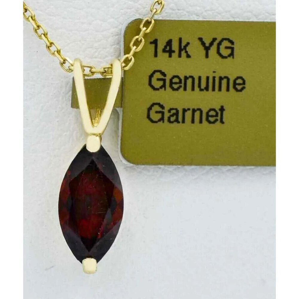 Genuine 1.66 Cts Garnet Pendant 14k Yellow Gold
